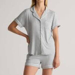 Quince NWT Bamboo Jersey Short Sleeve Pajama Set in Heather Grey med